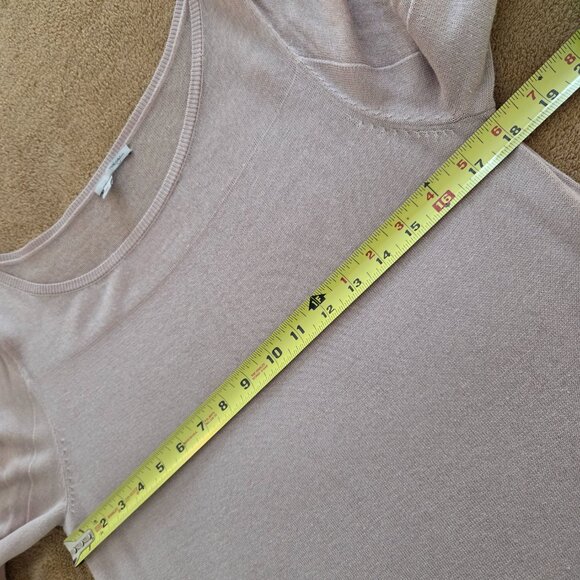 Y2K Halogen Pullover Long Sleeve Sweater Womens M Sheer Mesh Tan Cotton Blend - Picture 8 of 9